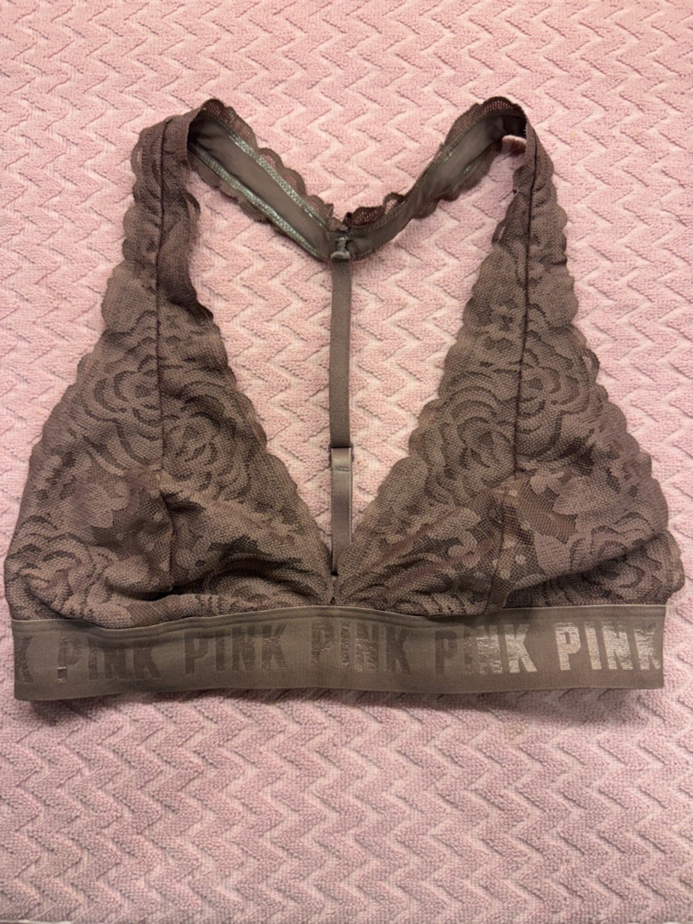 PINK Victoria's Secret Mauve Lace Racerback Bralette
